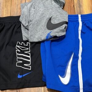 Nike Kids Black and Blue Shorts